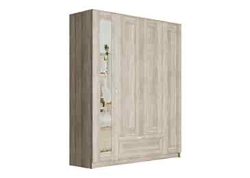 Шкаф Сканд 4 двери с одним зеркалом и ящиком сонома