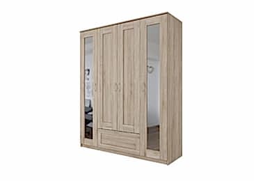 Шкаф Сканд 4 двери с двумя зеркалами и ящиком сонома