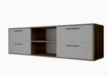 Тумба с нишей под ТВ подвесная Сонома-Белый