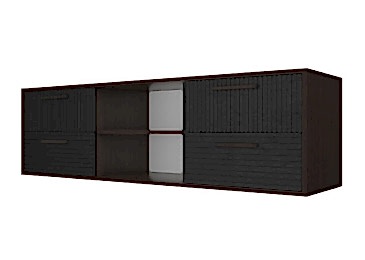 Тумба с нишей под ТВ подвесная Венге-Черный