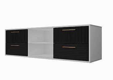 Тумба с нишей под ТВ подвесная Белый-Графит