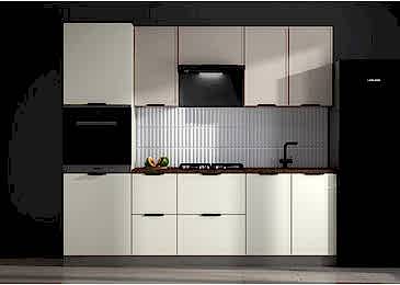 Кухня ФОКУС Панакота/Латте 2,4 м с пеналом