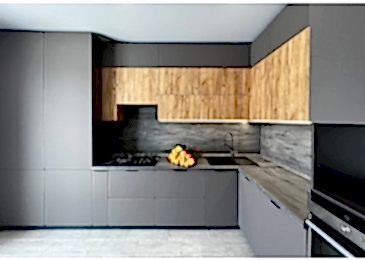 Кухня Модерн серый камень