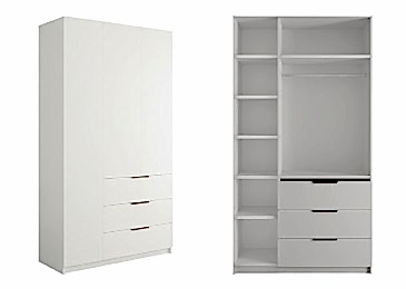 Шкаф трехдверный Loker Белый с ящиками