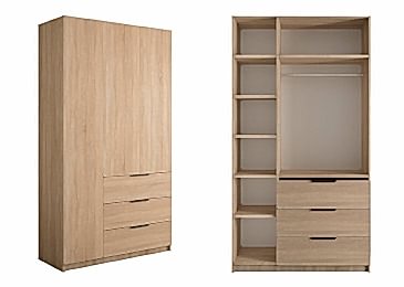 Шкаф трехдверный Loker Сонома с ящиками